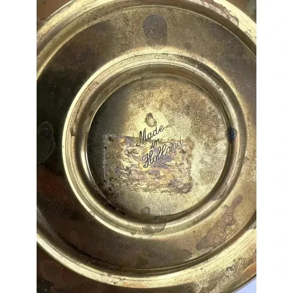 3 PC VTG Brass Pitcher Double Handles Lidded Spout Made in Holland MCM - Picture 4 of 16